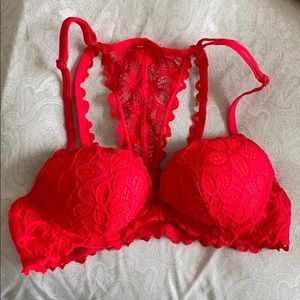 Red Front Clasp Bra